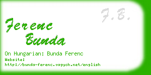 ferenc bunda business card